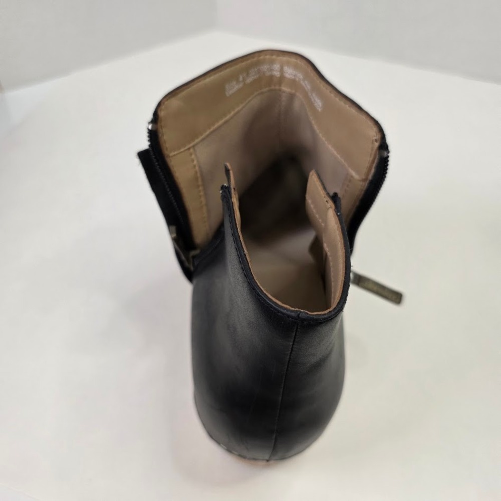 Dansko Women's 41 Ankle Boots Black Leather Lizanne Clog Heel Side Zip Booties - Picture 10 of 12